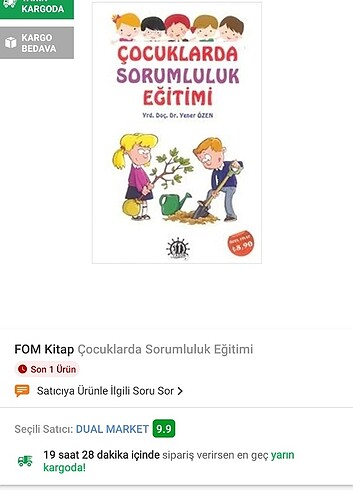 Çocuklarda sorumluluk eğitimi kitabi