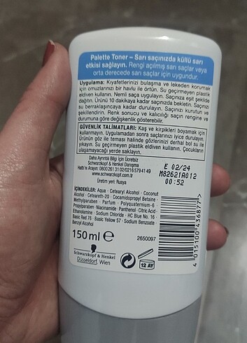 Schwarzkopf Palette küllü sarı toner