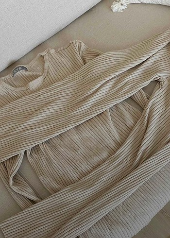 Bej Kadın Rahat Kesim Uzun Kollu Takım - Görsel 2