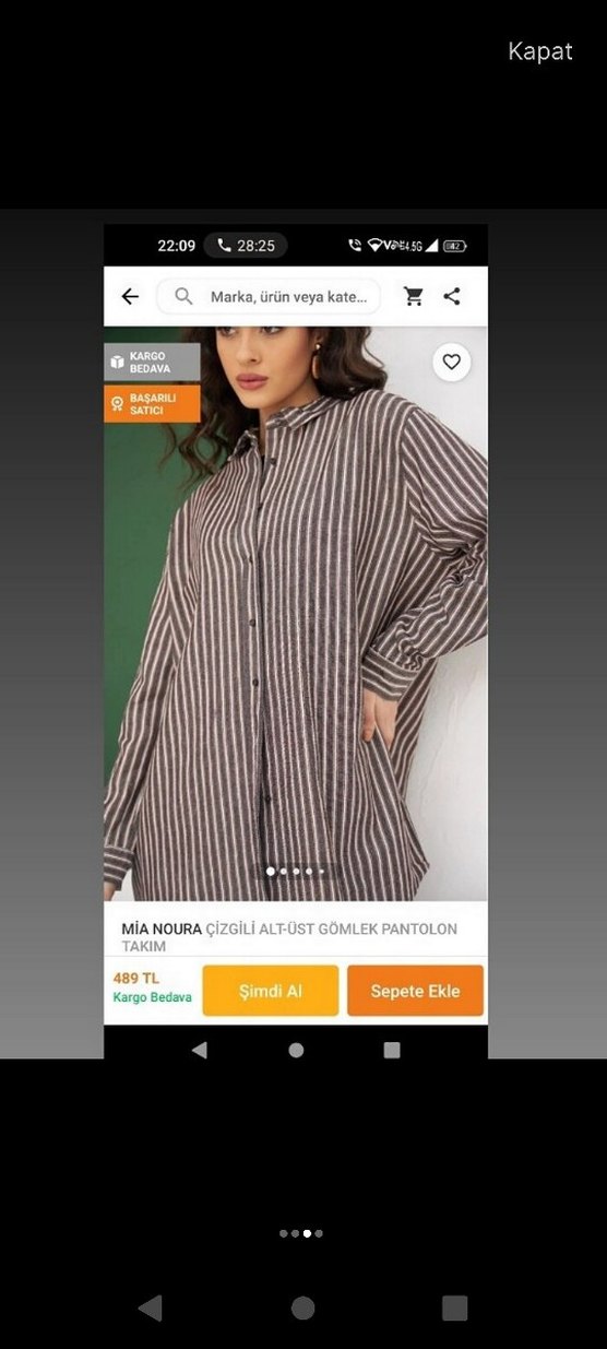 Bej Zebra Desenli Kadın Uzun Kollu Takım - Görsel 2