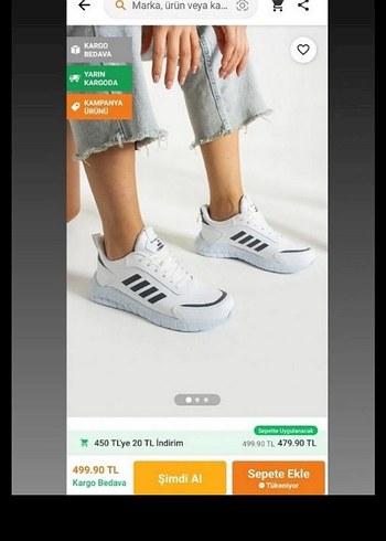 Beyaz Gri Bağcıklı Spor Kadın Sneakers - Görsel 2