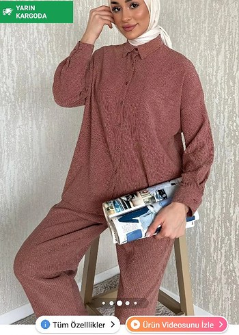Kadın Kahverengi Rahat Kesim Takım
