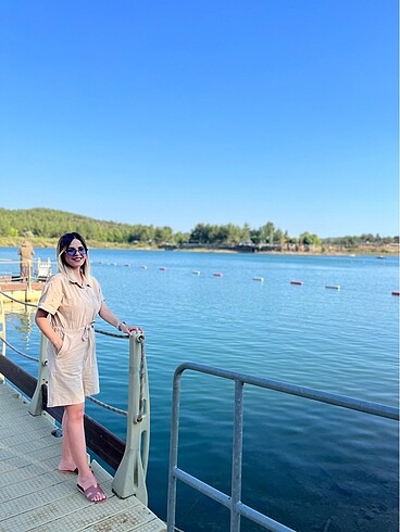 Kadın keten tulum