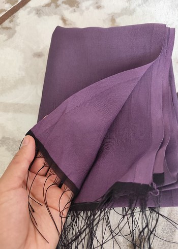 Püsküllü Mor Bohem Kadın Şal - Görsel 2