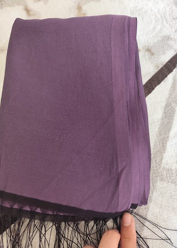 Püsküllü Mor Bohem Kadın Şal - Görsel 3