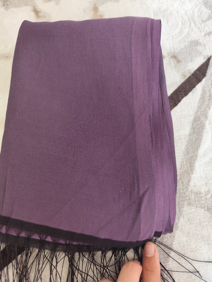 Püsküllü Mor Bohem Kadın Şal - Görsel 3