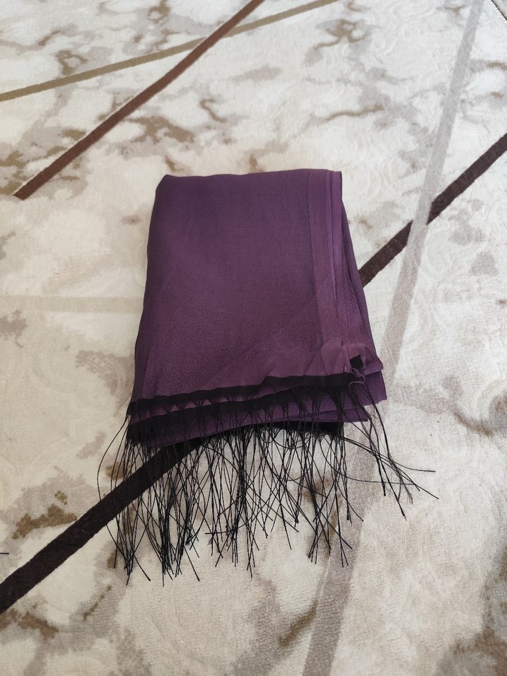 Püsküllü Mor Bohem Kadın Şal - Görsel 4