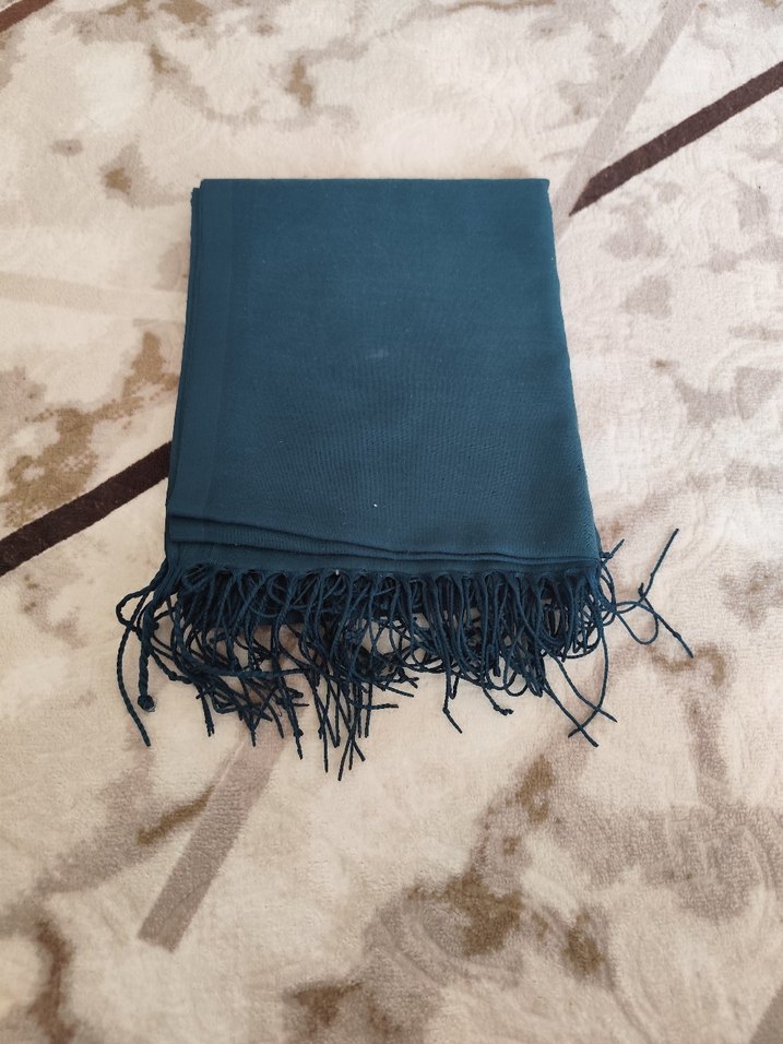 Kadın Püsküllü Yeşil Bohem Şal - Görsel 2