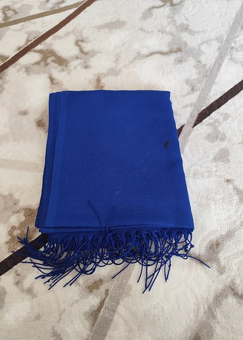 Püsküllü Kadın Lacivert Şal - Görsel 3