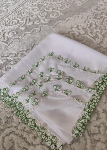 Boncuk Detaylı Beyaz Kadın Eşarp - Görsel 4