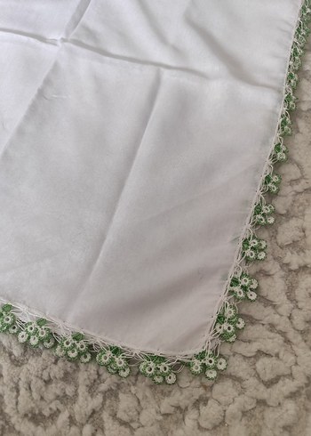 Boncuk Detaylı Beyaz Kadın Eşarp - Görsel 5