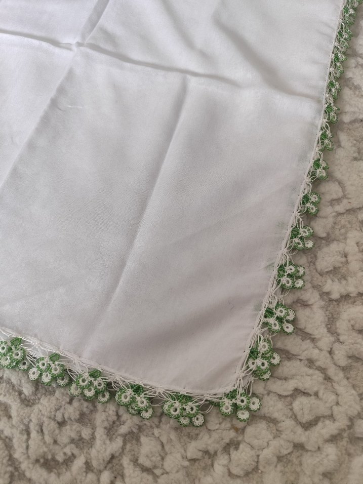 Boncuk Detaylı Beyaz Kadın Eşarp - Görsel 5