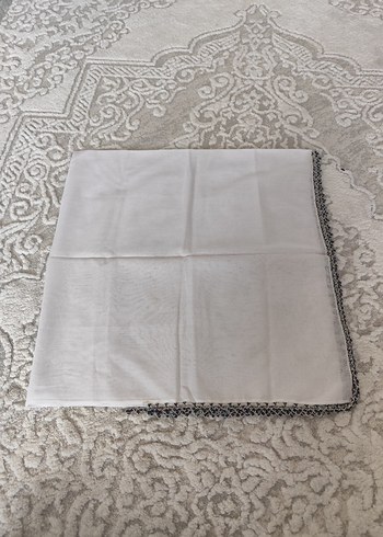 Boncuk Detaylı Beyaz Kadın Fular - Görsel 6