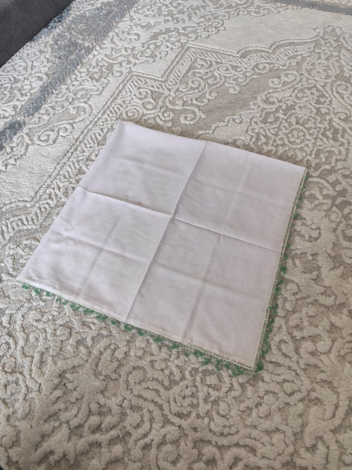 Boncuk Detaylı Beyaz Kadın Eşarp - Görsel 5