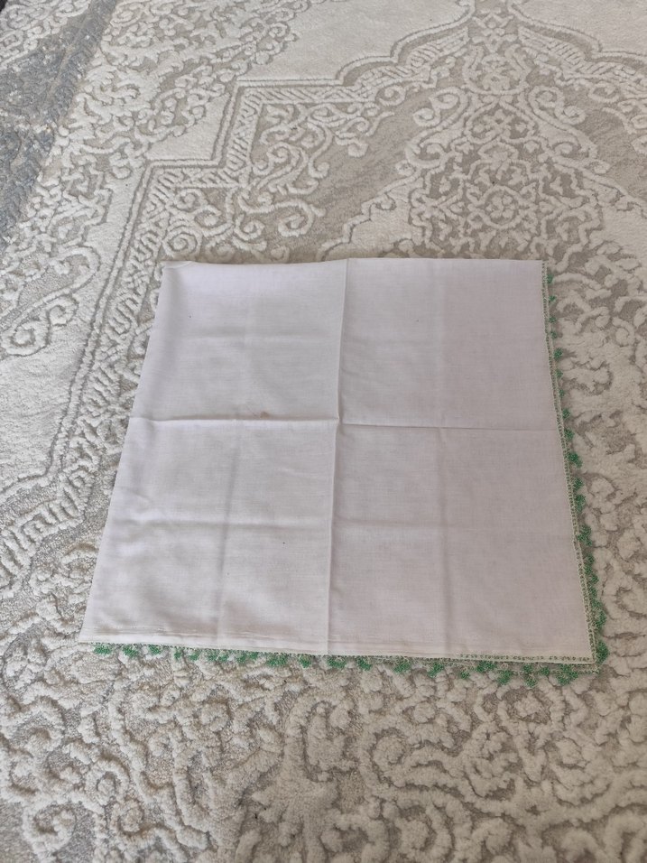 Boncuk Detaylı Beyaz Kadın Eşarp - Görsel 4