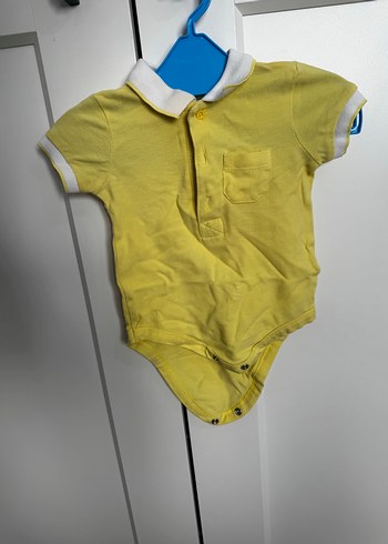 Sarı Kısa Kollu Bebek Body - Görsel 2
