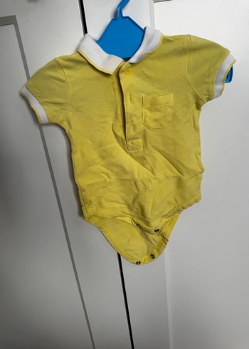 Sarı Kısa Kollu Bebek Body - Görsel 3