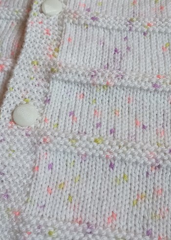 Unisex El Örgüsü Bebek Yeleği - Görsel 2