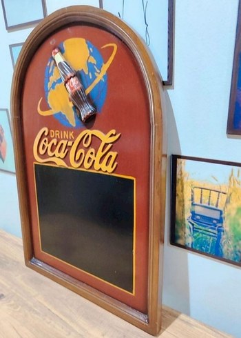 Beden 60x40 cm Country Corner ahşap vintage depose Coca Cola tablo