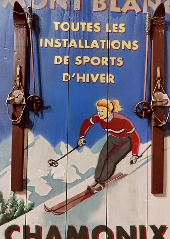  Beden 50x30 Kış ve kayak temalı Avrupa vintage 3D figürlü tablo