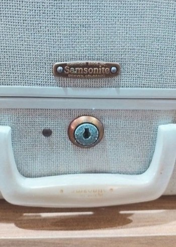  Beden gri Renk Antika Samsonite 1940'lar mükemmel Colorado Denver valiz