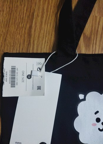 BT21 Baskılı Siyah Kadın Omuz Çantası - Görsel 5