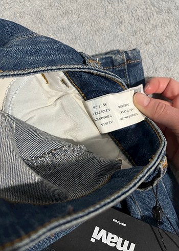 Bel Detaylı Kadın Mavi Denim Pantolon 25 beden - Görsel 5