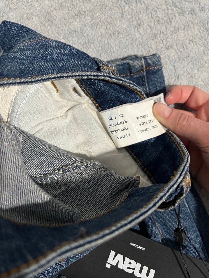 Bel Detaylı Kadın Mavi Denim Pantolon 25 beden - Görsel 5