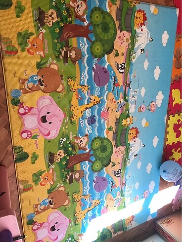 Unigo çift taraflı oyun halısı hayvanlar alfabe