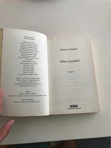 Beden Veba geceleri Orhan pamuk yapı kredi