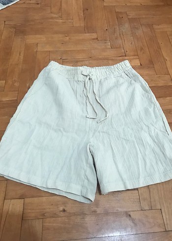 Bej Keten Mini Bol Kesim Şort Lc Waikiki