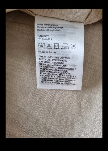 H&M H&M KETEN GÖMLEK L beden Gömlek