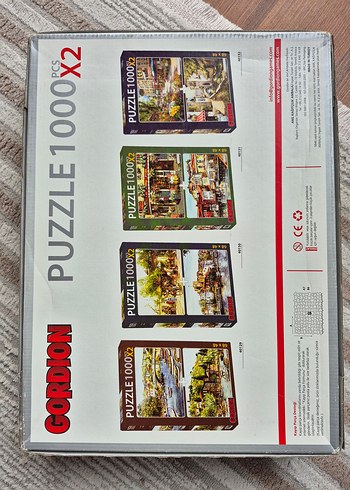 Çiçek Pazarı ve Venedik Manzaralı 2x1000 Parça Puzzle - Görsel 2