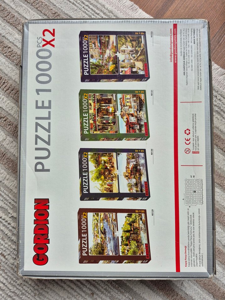 Çiçek Pazarı ve Venedik Manzaralı 2x1000 Parça Puzzle - Görsel 2