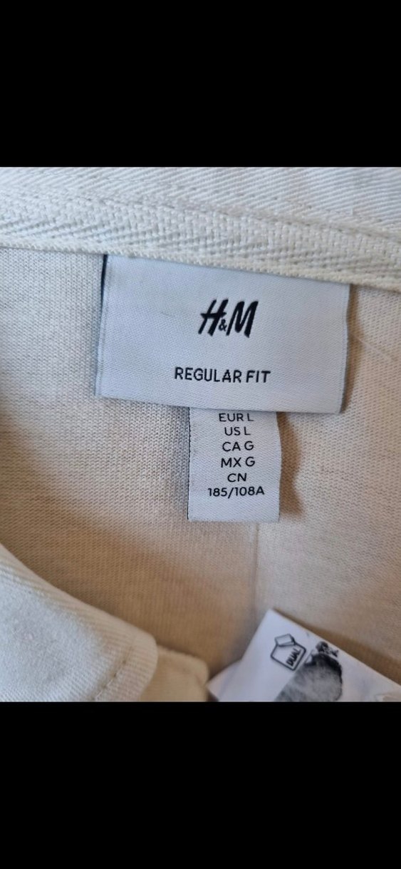 H&M swet triko polo yaka düğmeli model L beden - Görsel 3