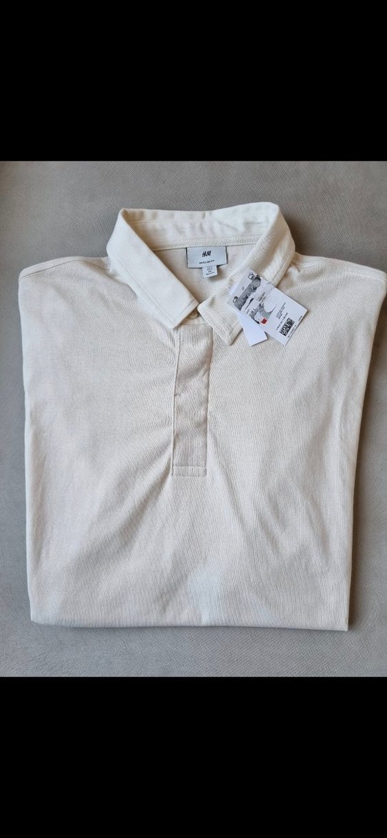 H&M swet triko polo yaka düğmeli model L beden - Görsel 2