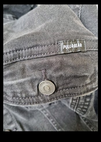 Pull&Bear ceket kot mont  xl antrasit renk - Görsel 4