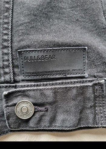 Pull&Bear ceket kot mont  xl antrasit renk - Görsel 3