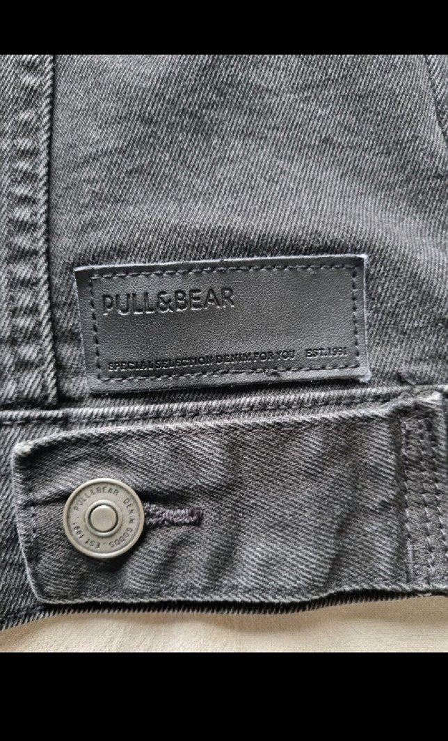 Pull&Bear ceket kot mont  xl antrasit renk - Görsel 3