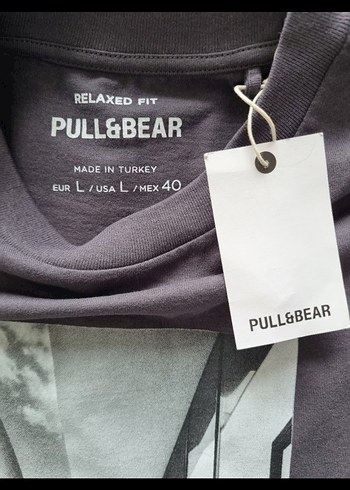 l Beden gri Renk Pull and bear Tişört L beden