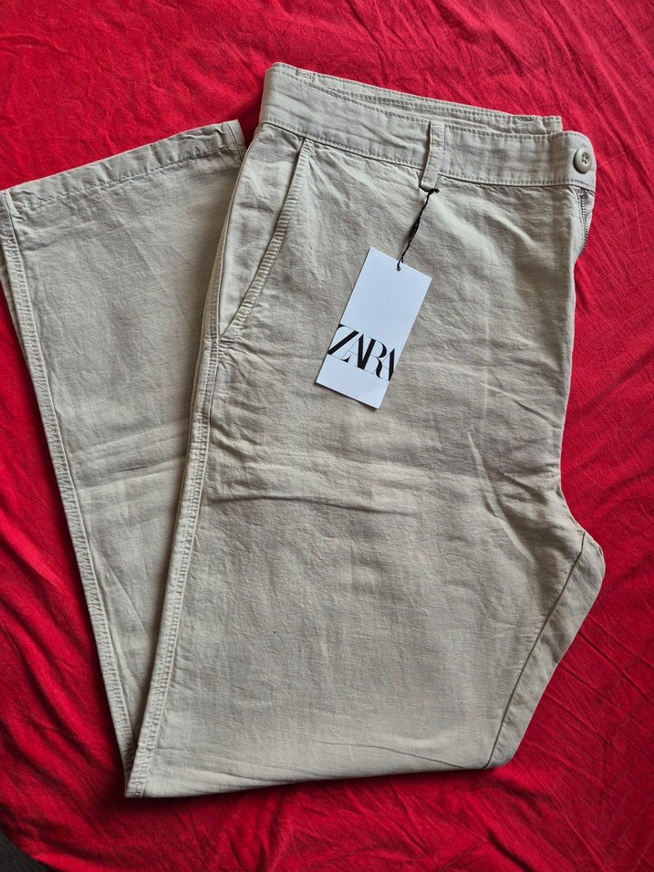 Zara saf Keten Pantolon super rahat kesim — görsel 6/6