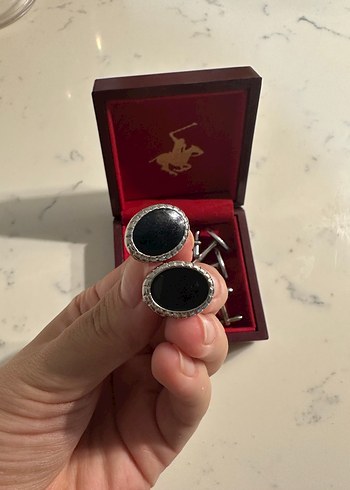 Siyah Oval Gotik Erkek Kol Düğmesi
