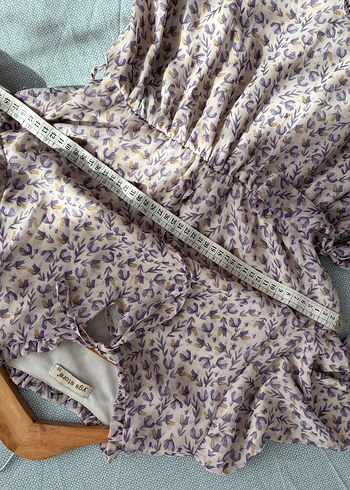 Uzun Kollu Bej Bohem Elbise - Görsel 5