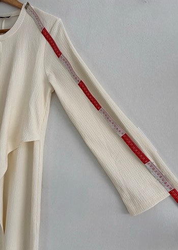 Beyaz Drapeli Uzun Elbise - Görsel 6