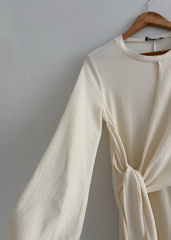 Beyaz Drapeli Uzun Elbise - Görsel 8