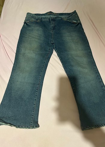 Diğer Mavi Yikamali Denim Jean Buyuk Beden