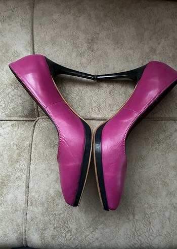 Pembe deri Stiletto Topuklu Kadın Ayakkabı 36 numara - Görsel 4