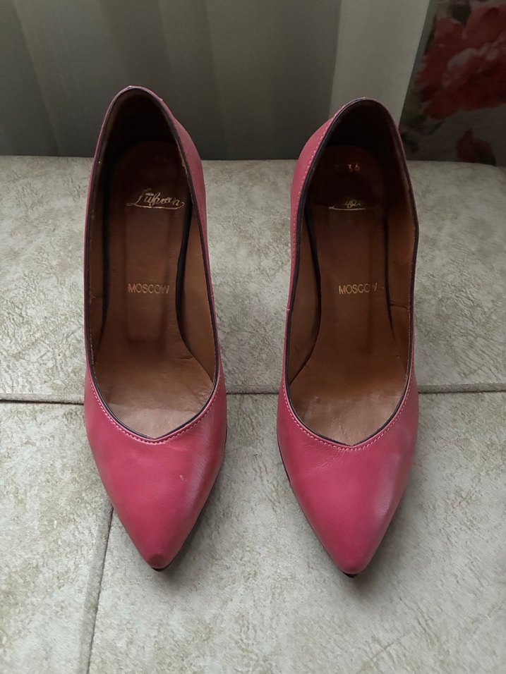 Pembe deri Stiletto Topuklu Kadın Ayakkabı 36 numara - Görsel 2