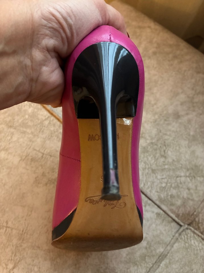 Pembe deri Stiletto Topuklu Kadın Ayakkabı 36 numara - Görsel 5