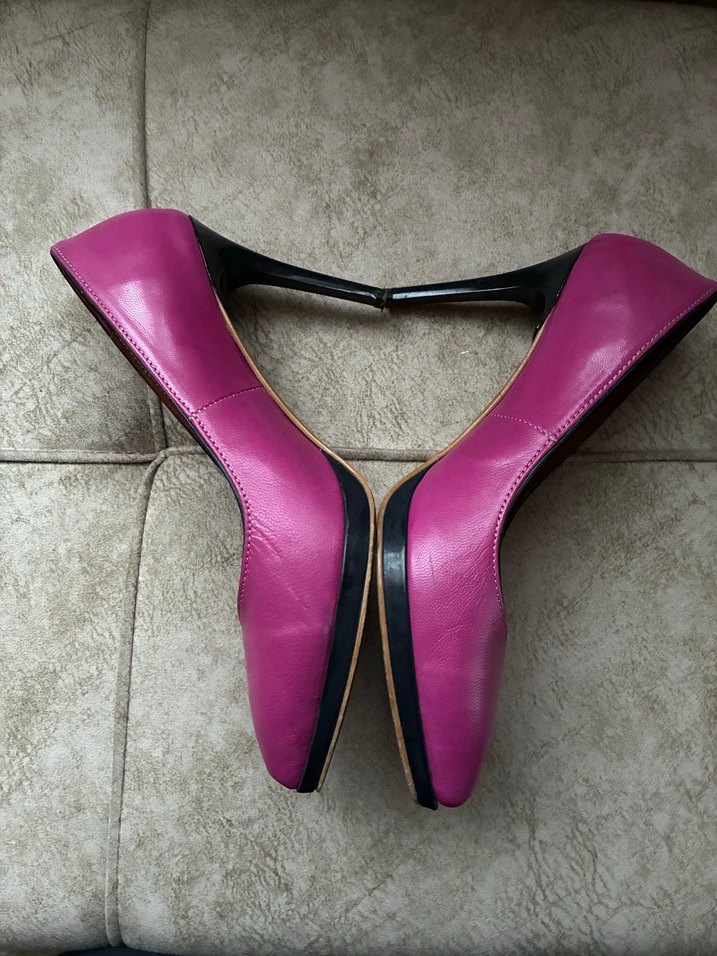 Pembe deri Stiletto Topuklu Kadın Ayakkabı 36 numara - Görsel 4